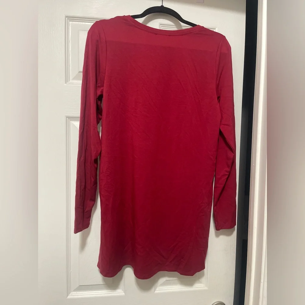 NWT $148 Eileen Fisher Deep Claret Tencel Lyocell Crew Neck Tunic Top Small - Picture 8 of 8